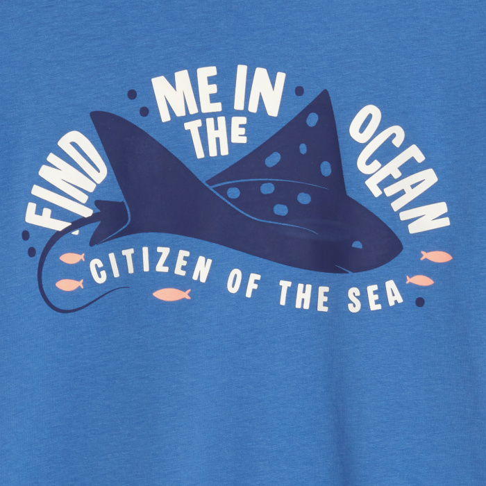 Синя тениска с щампа