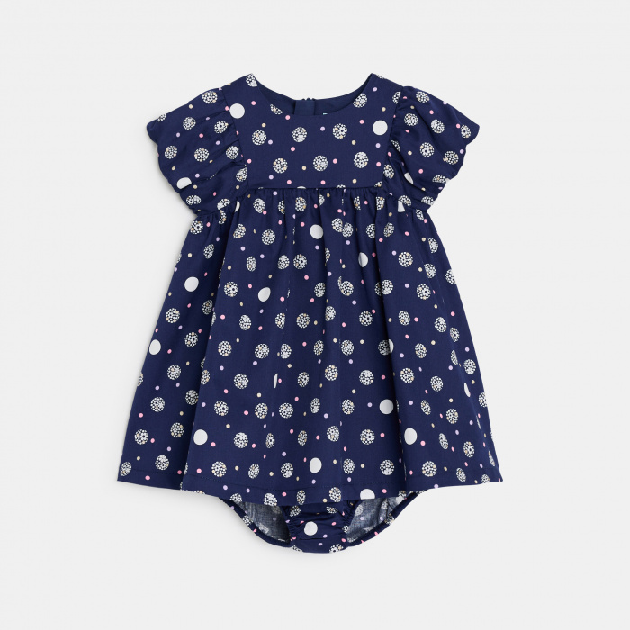 Тъмносиня рокля на точки