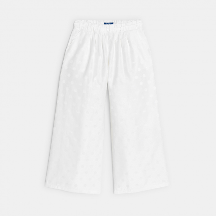 Бели панталони с широки крачоли на точки