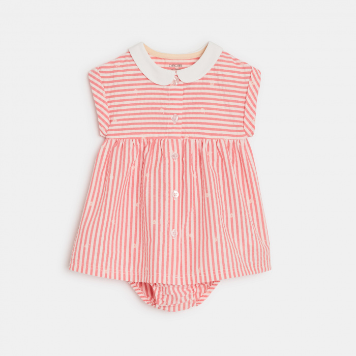 Розова раирана рокля