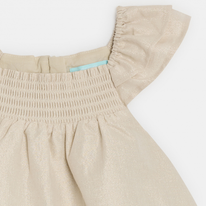 Златна рокля с волани