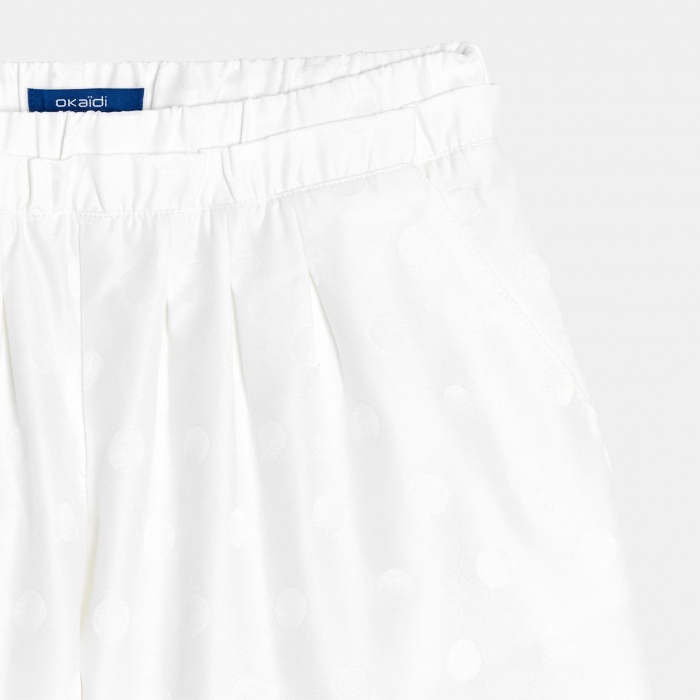 Бели панталони с широки крачоли на точки