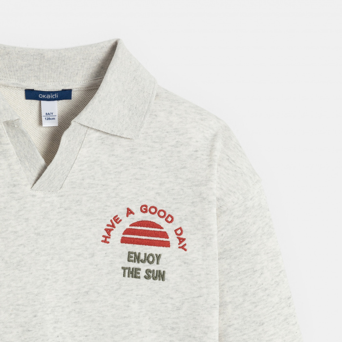 Сив пуловер с яка