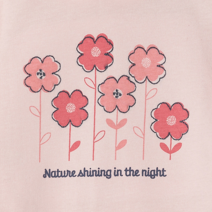 Розова пижама с флорален принт