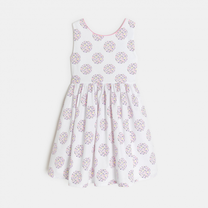 Бяла флорална рокля