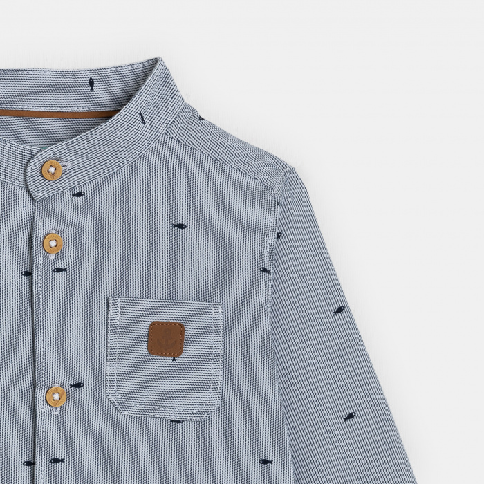 Синя риза с фино райе