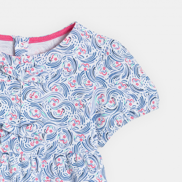 Флорална блуза с панделка