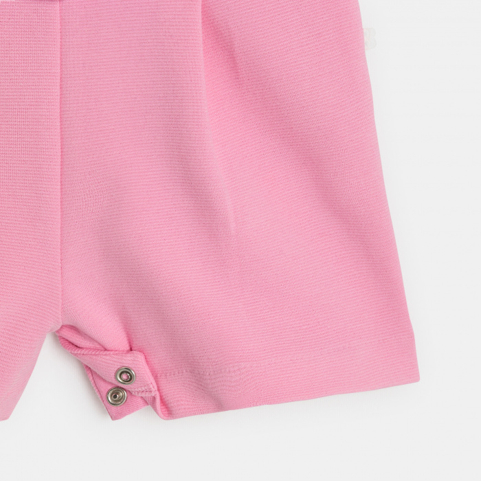 Розов памучен гащеризон с текстура