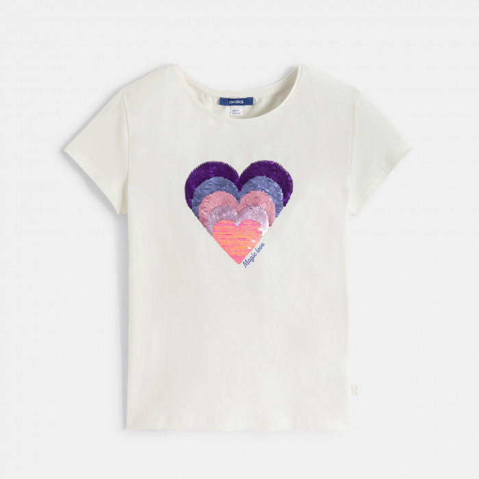 Бяла тениска с пайети