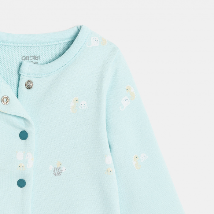 Синя жилетка с рибки