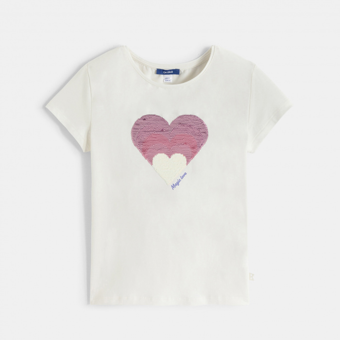 Бяла тениска с пайети