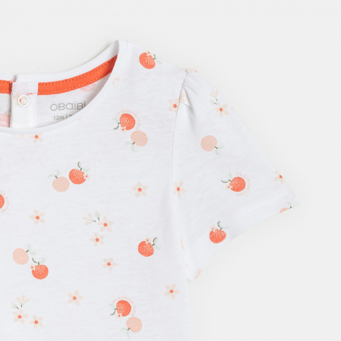 Бяла тениска с плодове