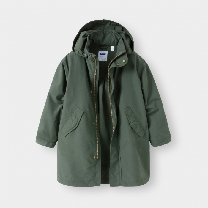 Парка с качулка в цвят каки