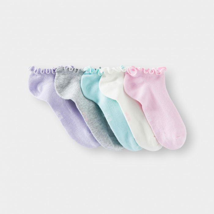 Къси чорапи с къдрички (комплект от 5 броя)