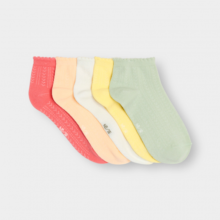 Едноцветни чорапи до глезена (комплект от 5 бр.)