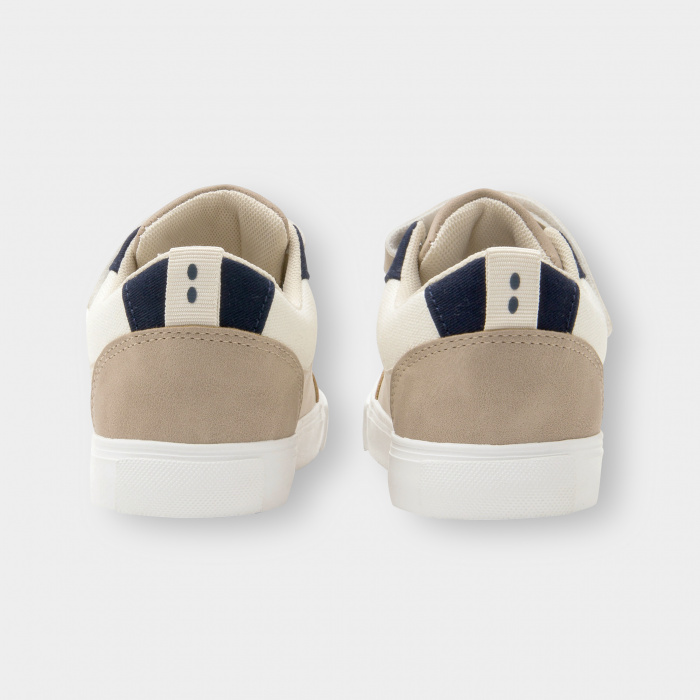 Бежови платнени маратонки с велкро