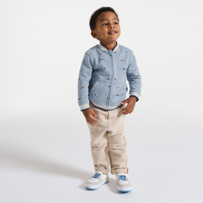 Син суитшърт с морски принт