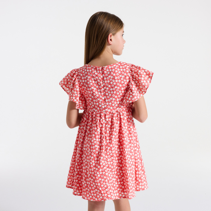 Рокля с розов цветен принт