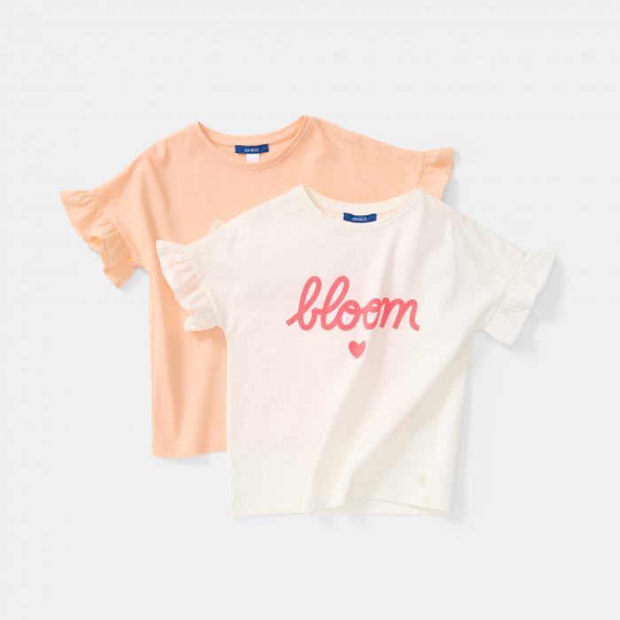 Бяла тениска с волани