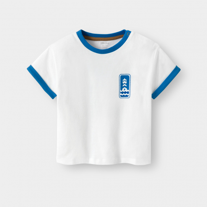 Бяла тениска с морски мотив