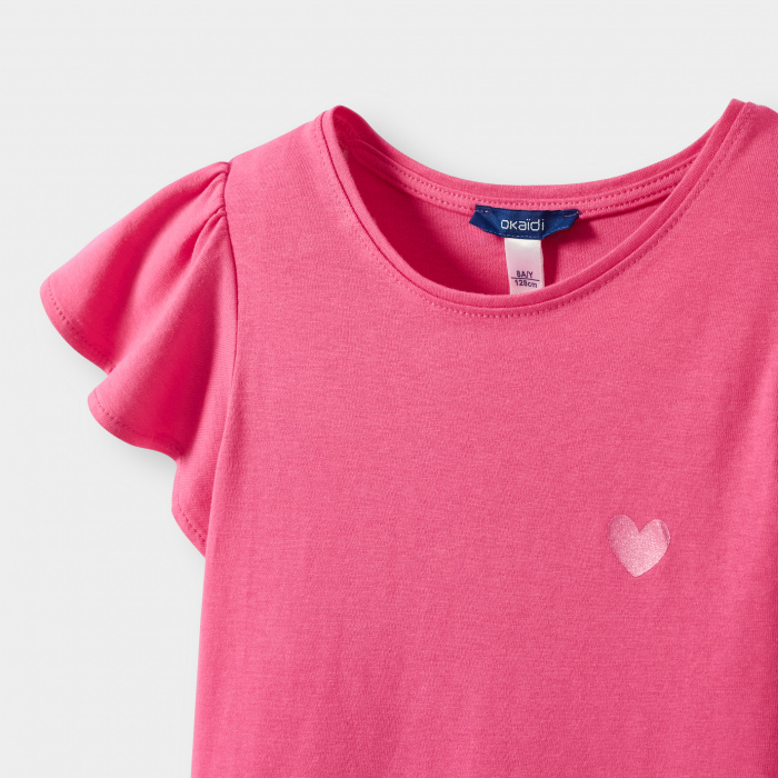 Розова тениска с къси ръкави