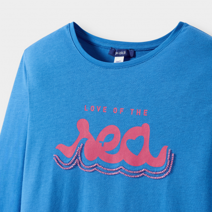 Синя тениска с надпис