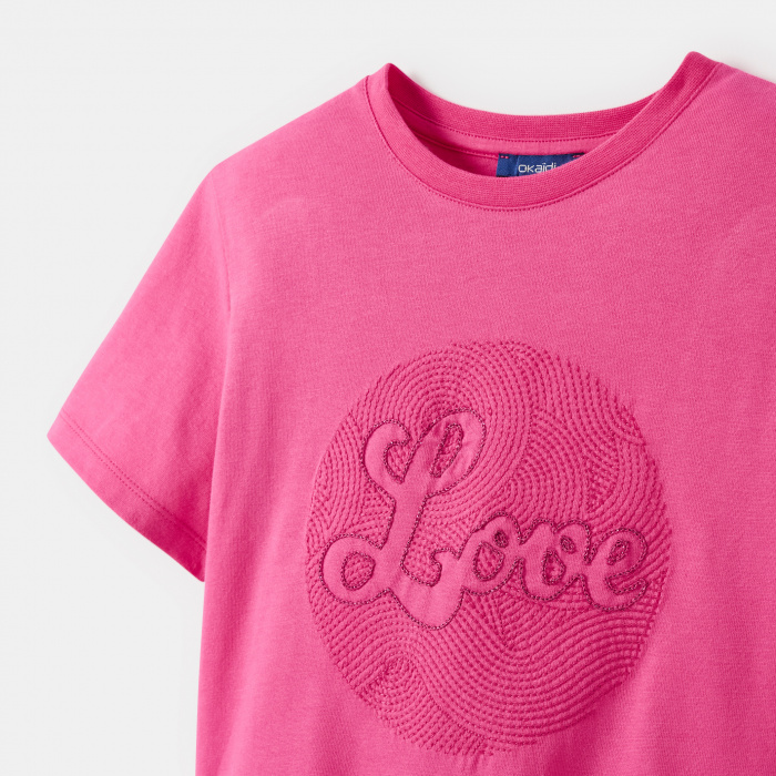 Розова бродирана тениска