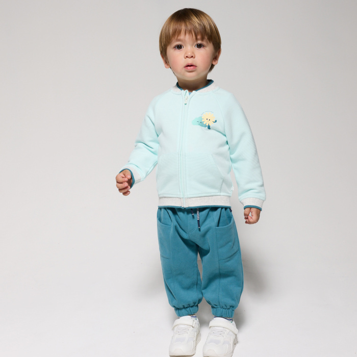 Светлосин суитшърт с цип