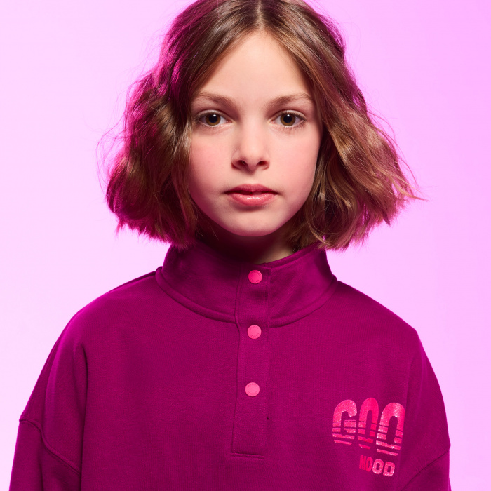 Бордо суитшърт с висока яка