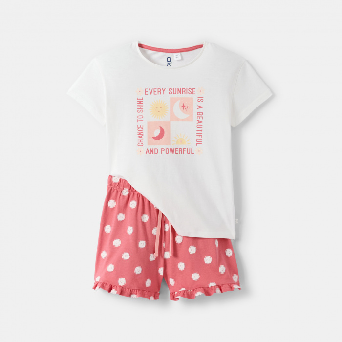 Къса пижама с надпис