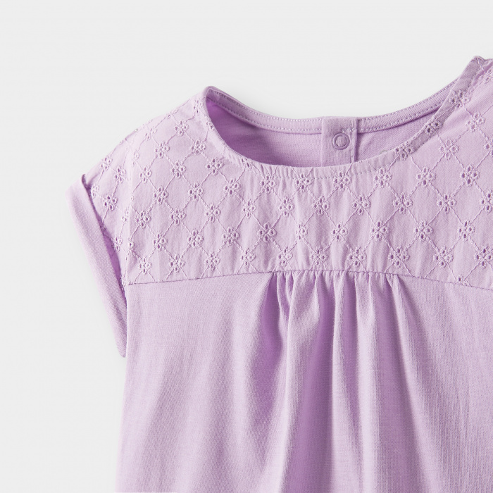 Лилава тениска с бродерия