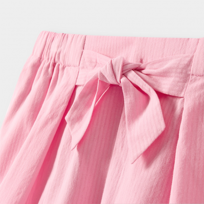 Розови къси панталони с панделка