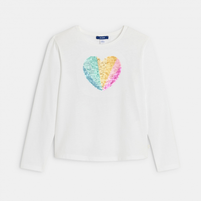 Бяла тениска с пайети