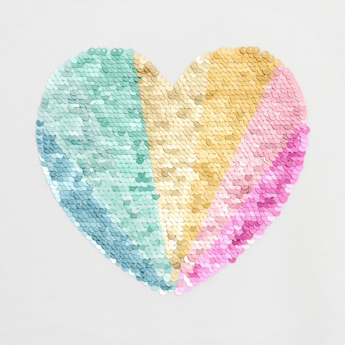 Бяла тениска с пайети