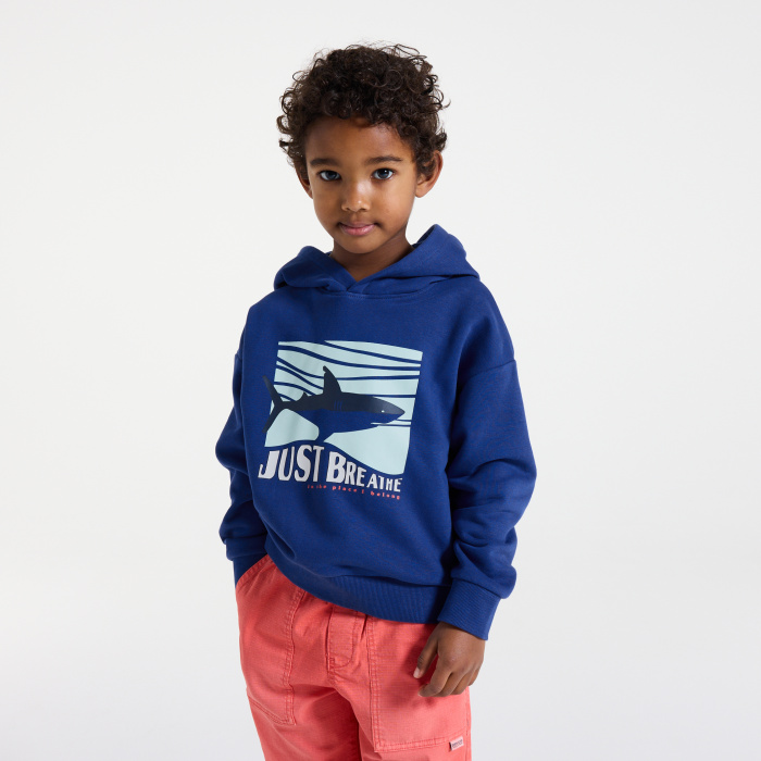 Син суитшърт с акула