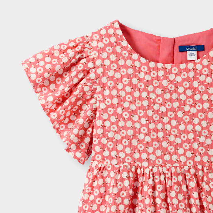 Рокля с розов цветен принт