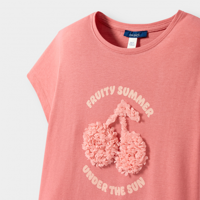 Розова тениска с череши