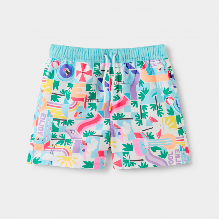 Сини бански с щампа