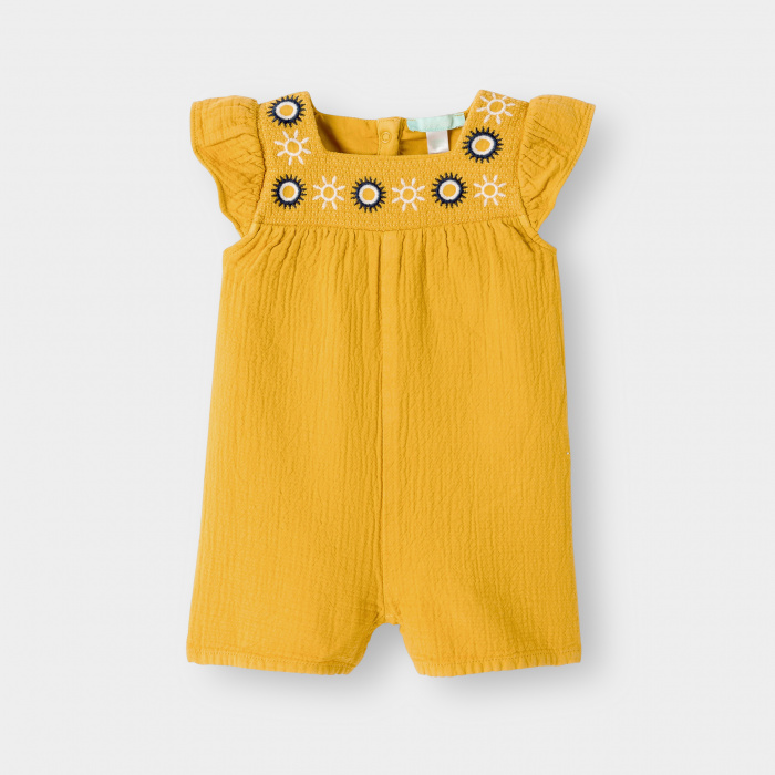 Жълт памучен гащеризон