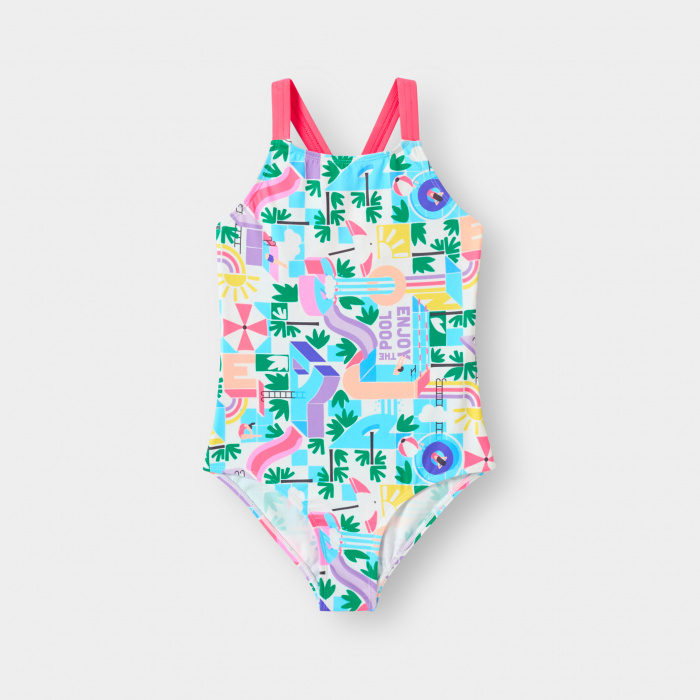 Многоцветен бански с щампа