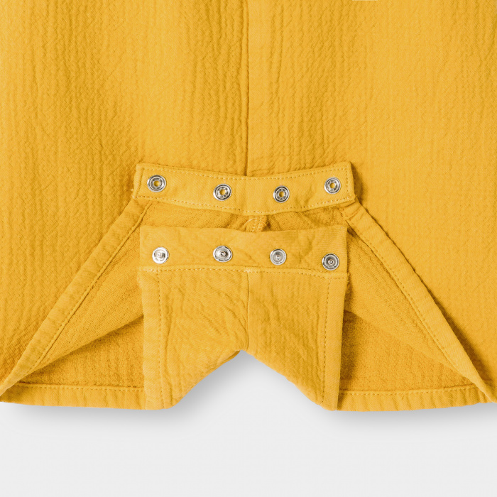 Жълт памучен гащеризон