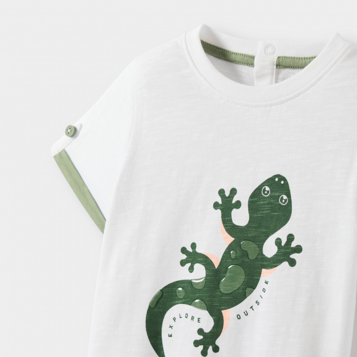 Бяла тениска с гущер