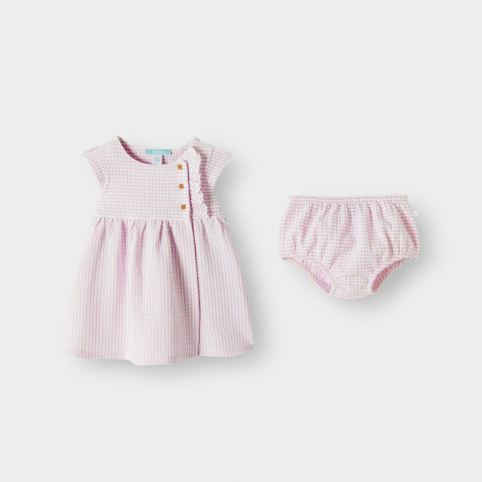 Лилава карирана рокля