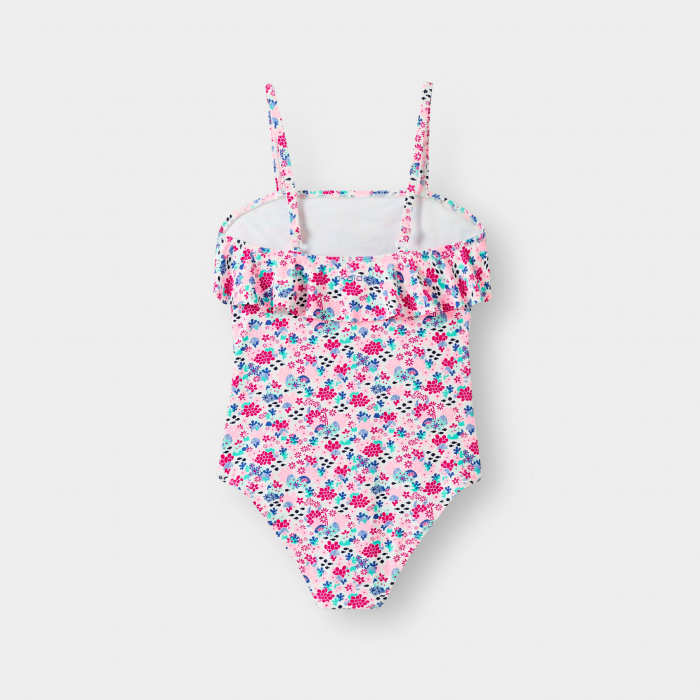 Розов бански с флорален принт