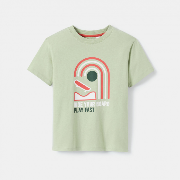 Зелена тениска за скейтборд