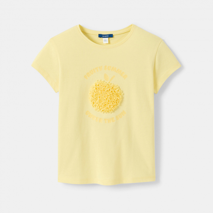 Жълта тениска с апликация