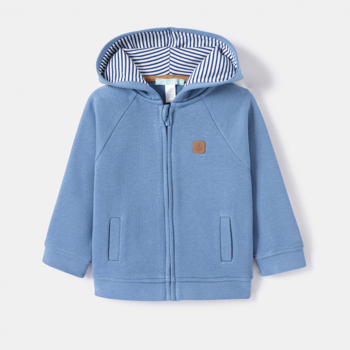 Син суитшърт с цип