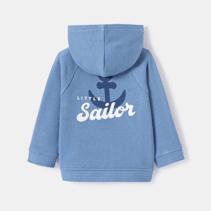 Син суитшърт с цип