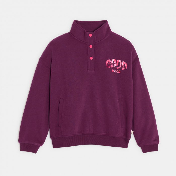 Бордо суитшърт с висока яка