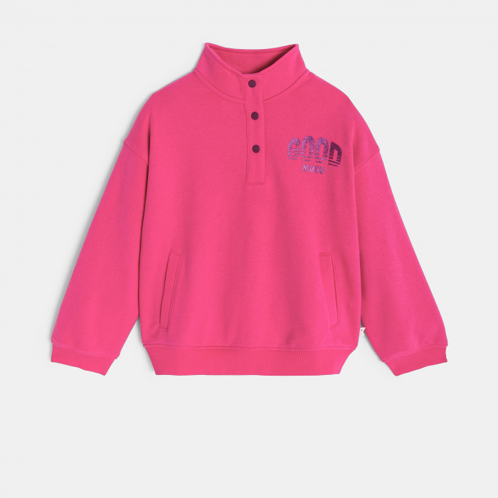 Розов суитшърт с поло яка